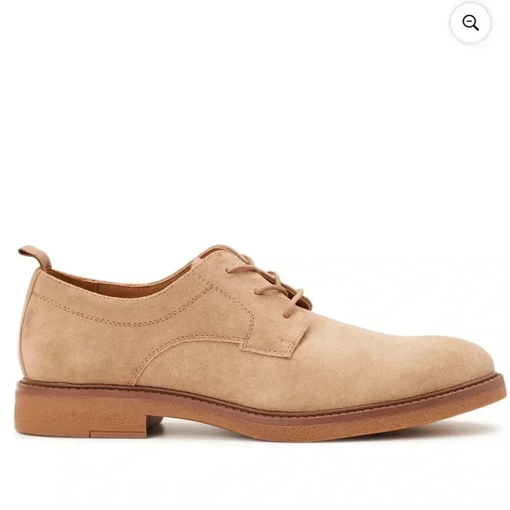 Men’s Madden Nyc Taupe Suede Terry Lace Up Professional Dress Up Shoes Size 9.5